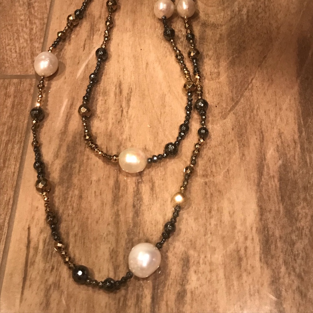 Hematite Pearls assorted genuine beads 46”